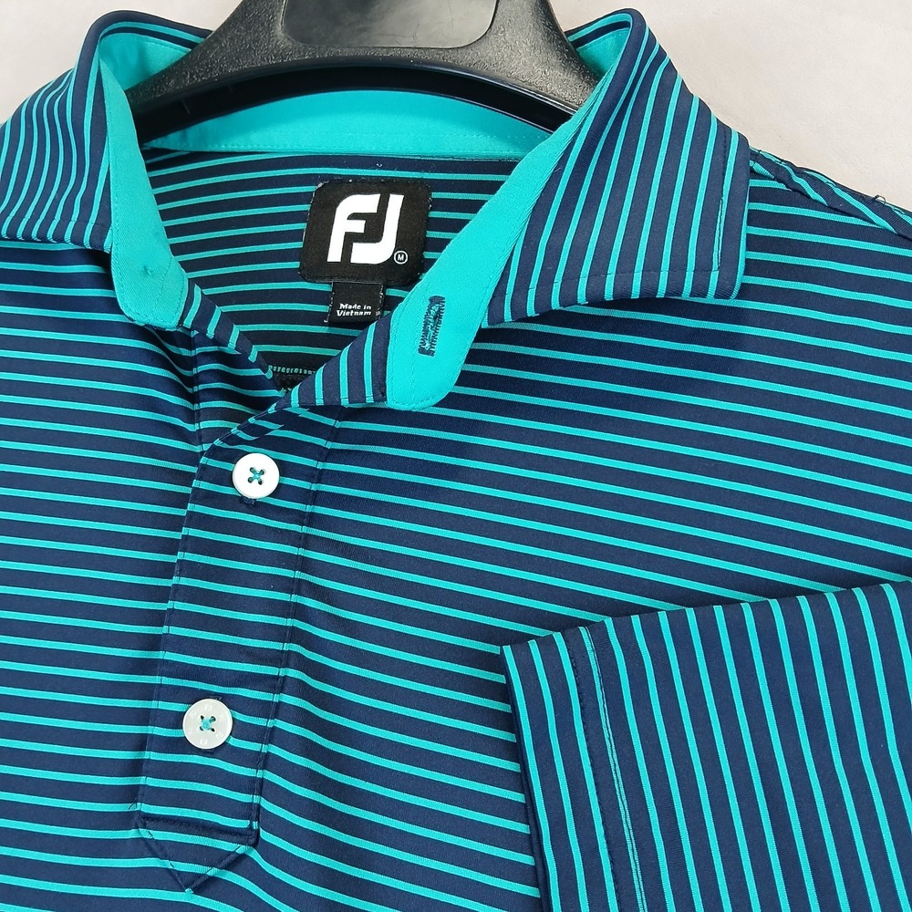 Footjoy Medium Mens Polo Shirt Golf Spread Collar 22x29 FLAW